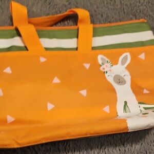 Thirty-One Orange and Green Llama Kids Tote